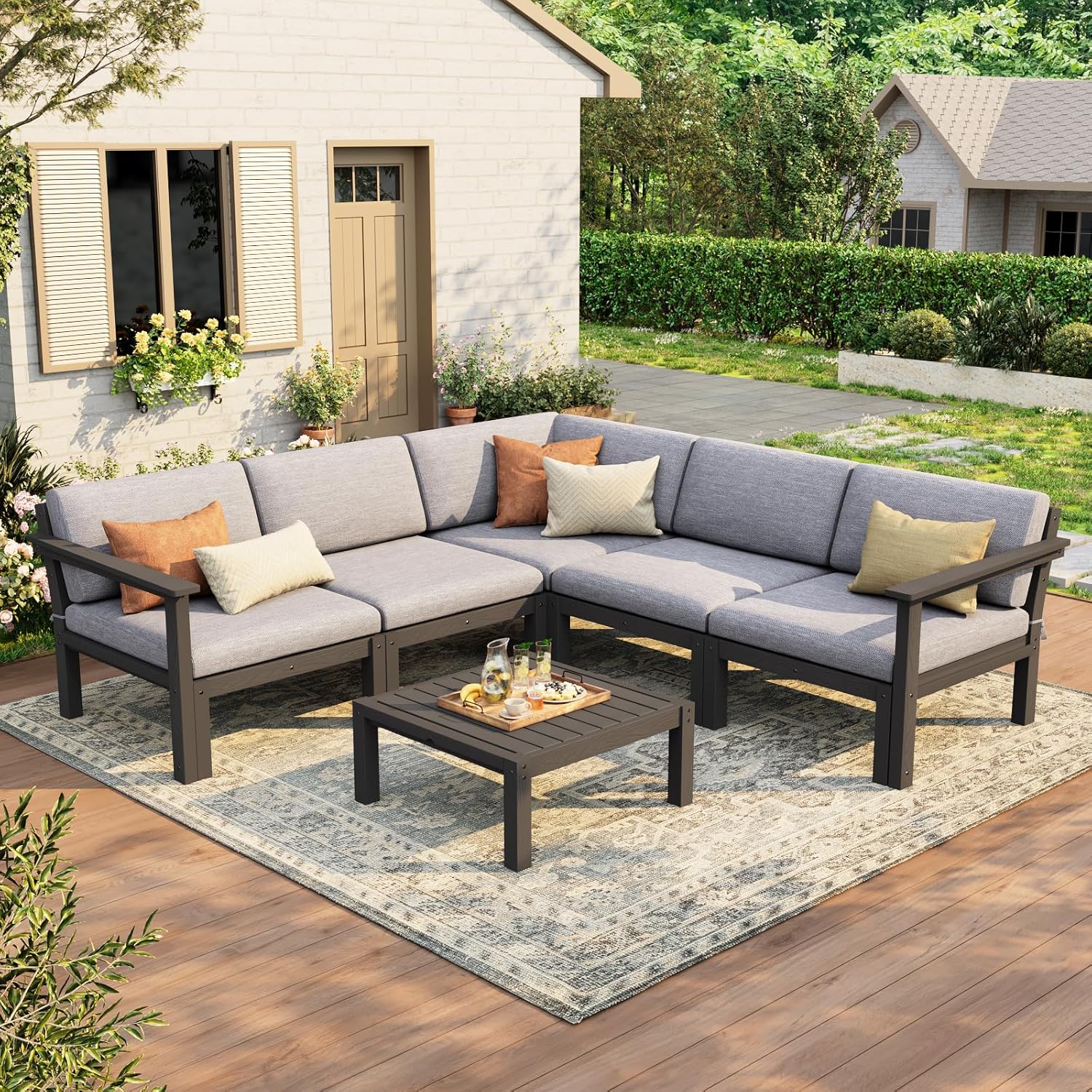 Outdoor Furniture Quick Dry - 6-Piece Patio Sectional Sofa Set, Modular