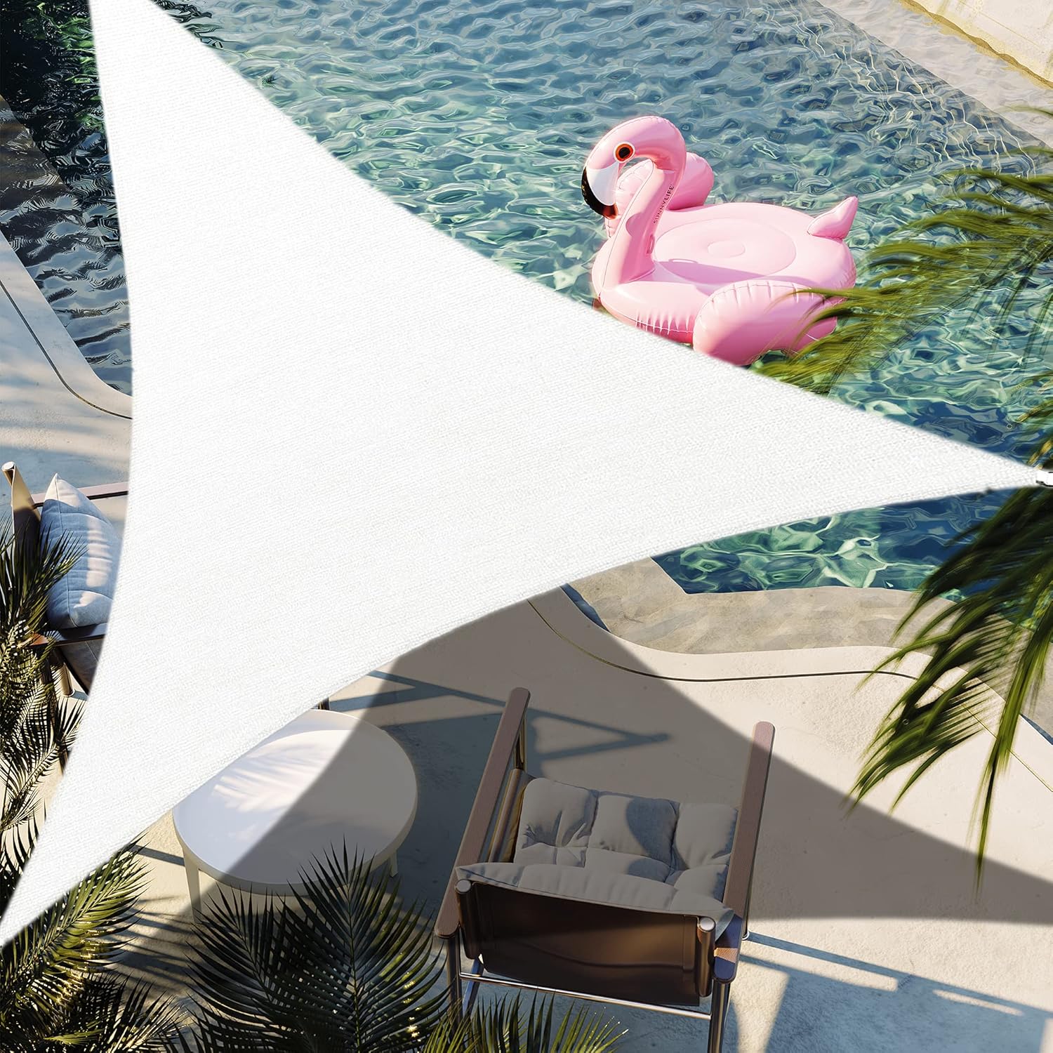 Sun Sail Shade - 10x10x10ft White Triangle Sun Shade Sail,