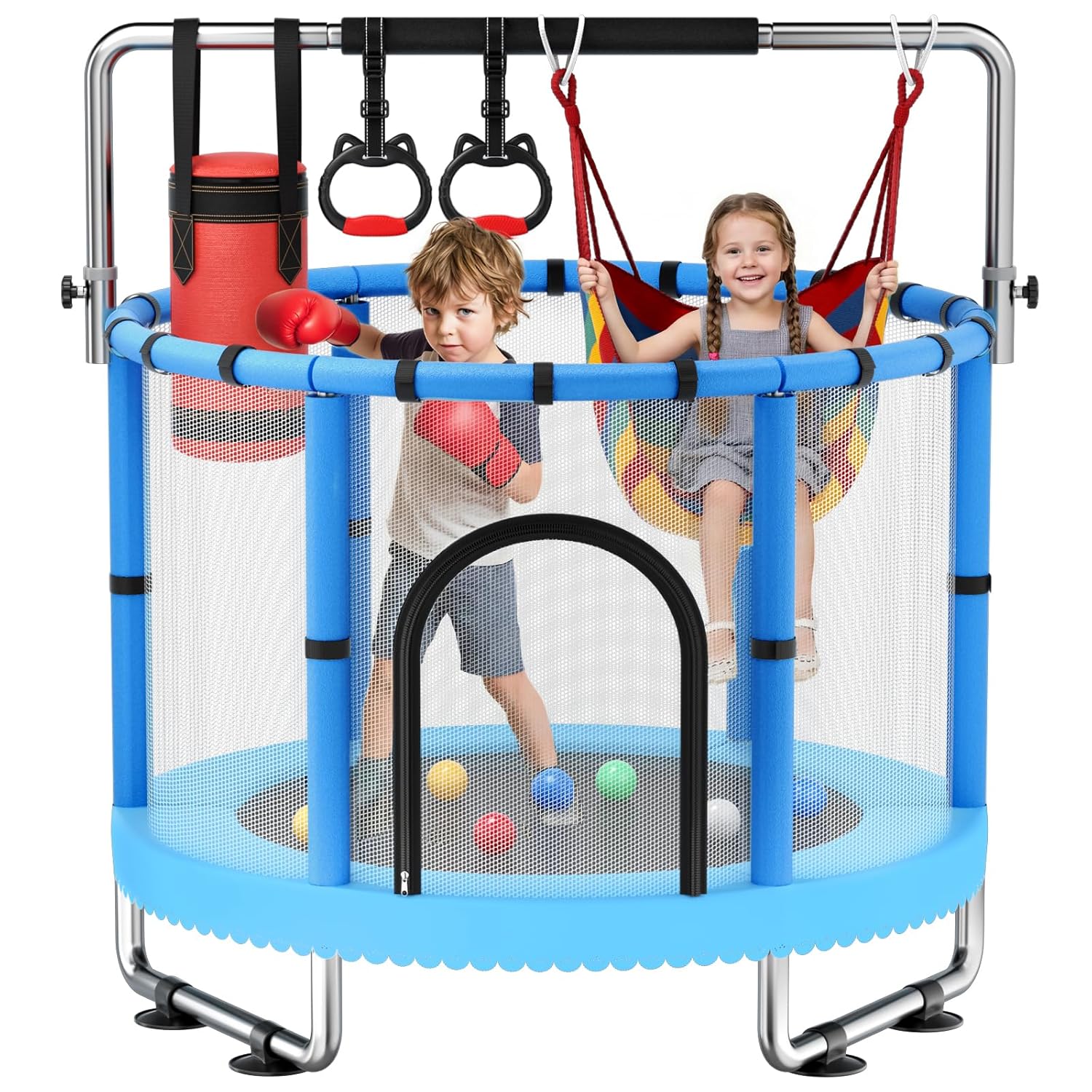 Outdoor Furniture In - Toddler Trampoline,Trampoline for Kids with Enclosure,440lbs