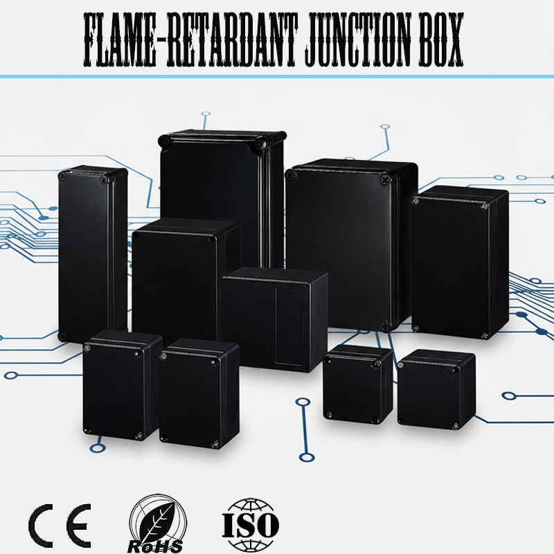 Outdoor Furniture Outlet - Black flame-retardant outdoor waterproof junction box,