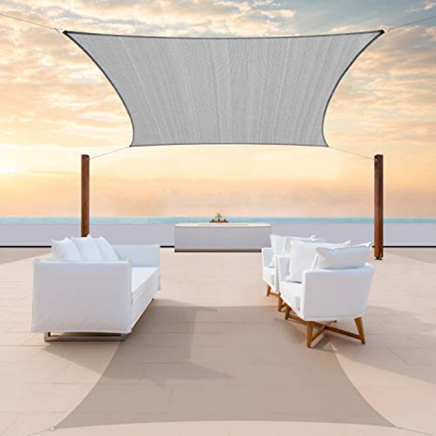 Sun Sail Shade - 8' x 16' Grey Sun Shade
