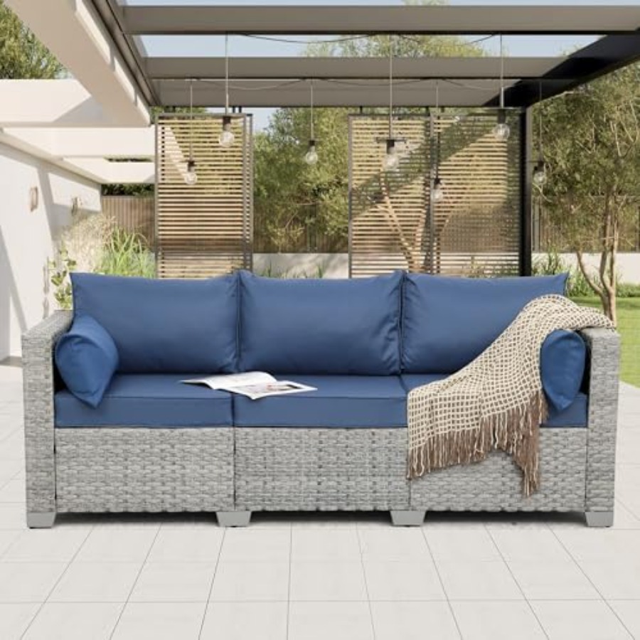 Outdoor Furniture In - Outdoor Couch 3 Seater Wicker Patio