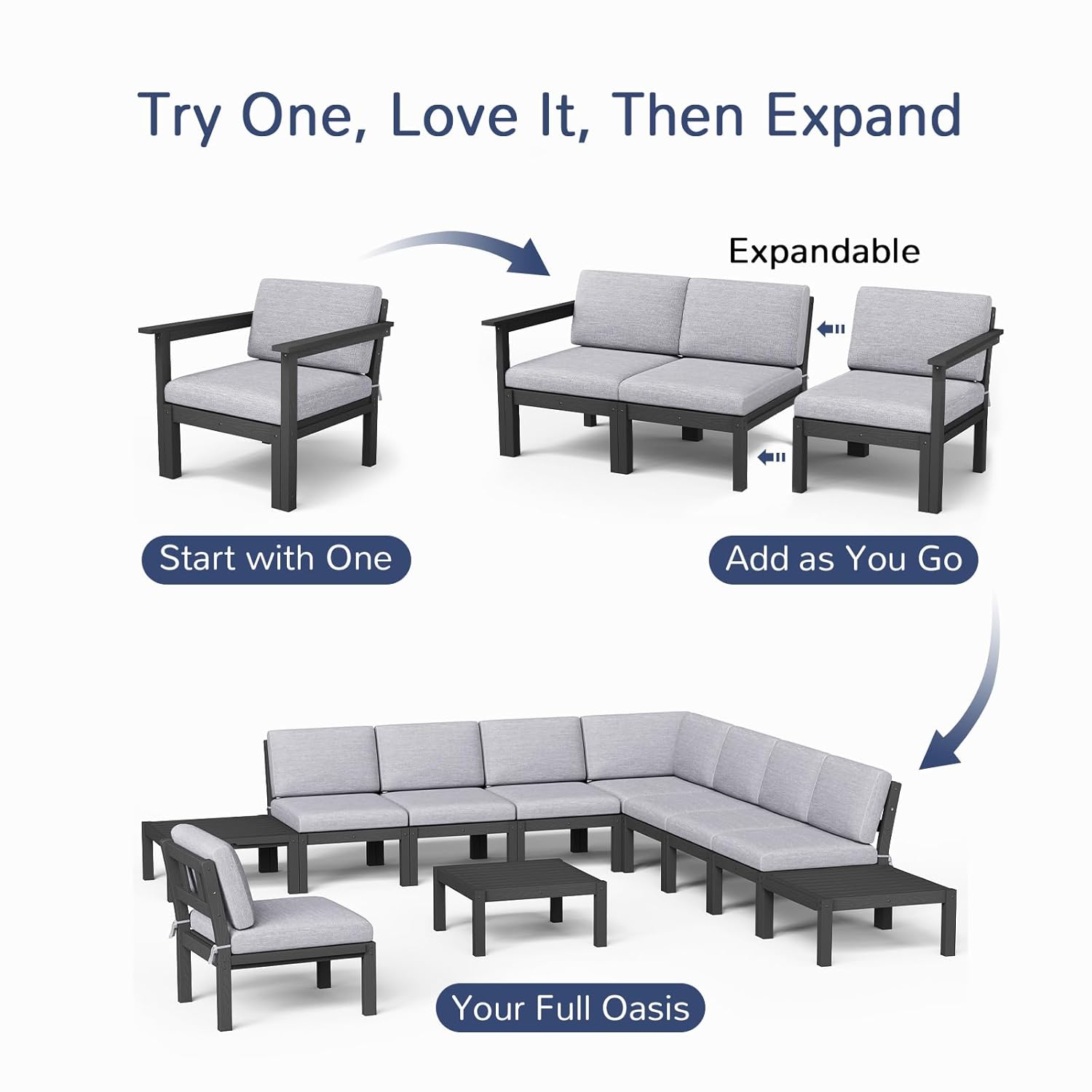 6-Piece Patio Sectional Sofa S - Outdoor Furniture Quick Dry avis et prix