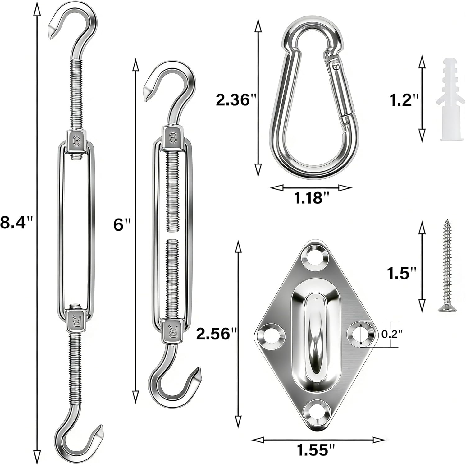 80 Pcs Shade Sail Hardware Kit - Sun Sail Shade avis et prix