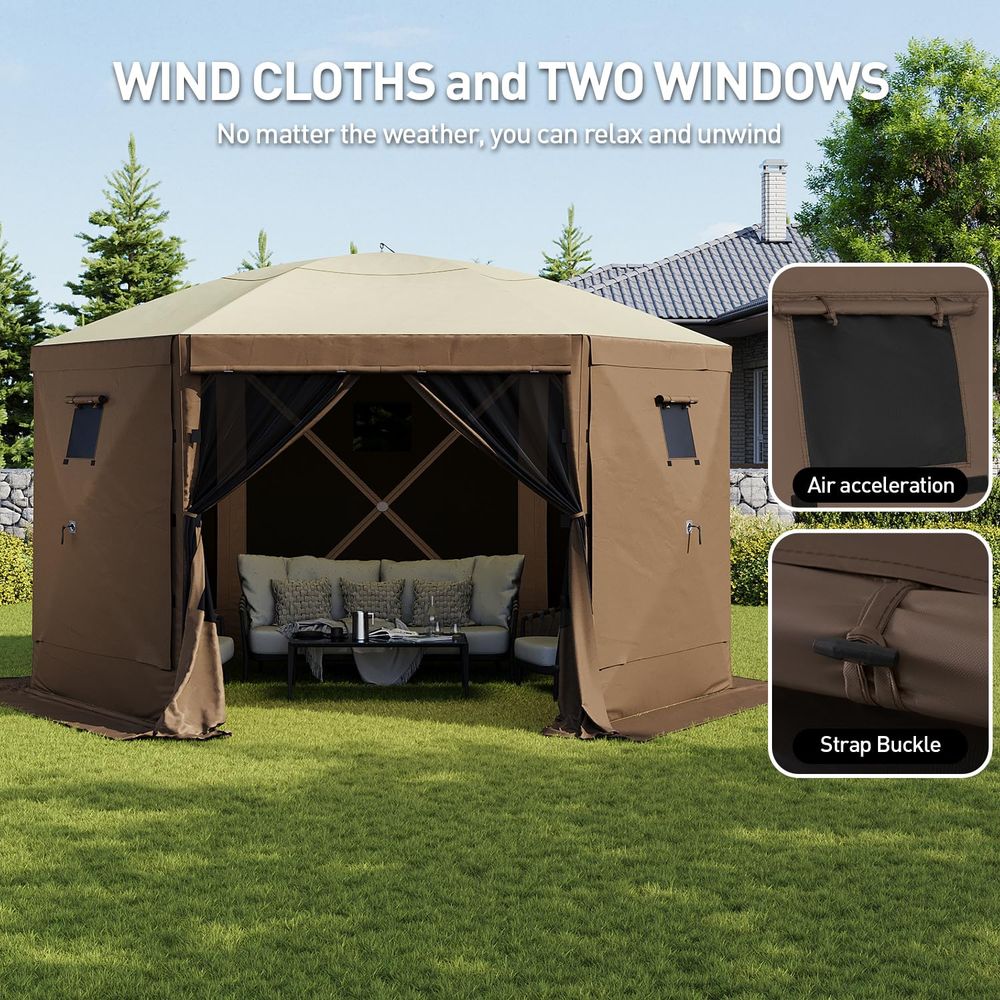 12x12FT Pop Up Canopy Tent, 6S - Gazebo Pop Up avis et prix