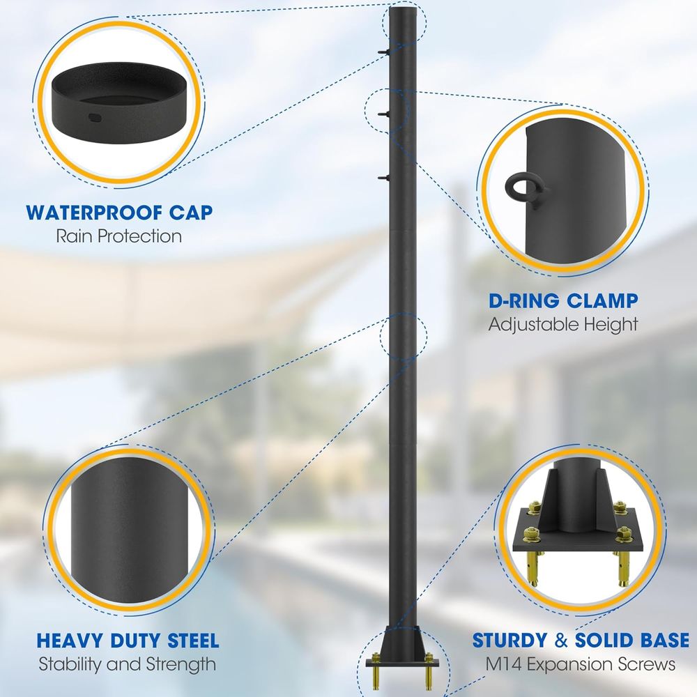 2 Pack Shade Sail Poles, 10 FT - Sun Sail Shade avis et prix