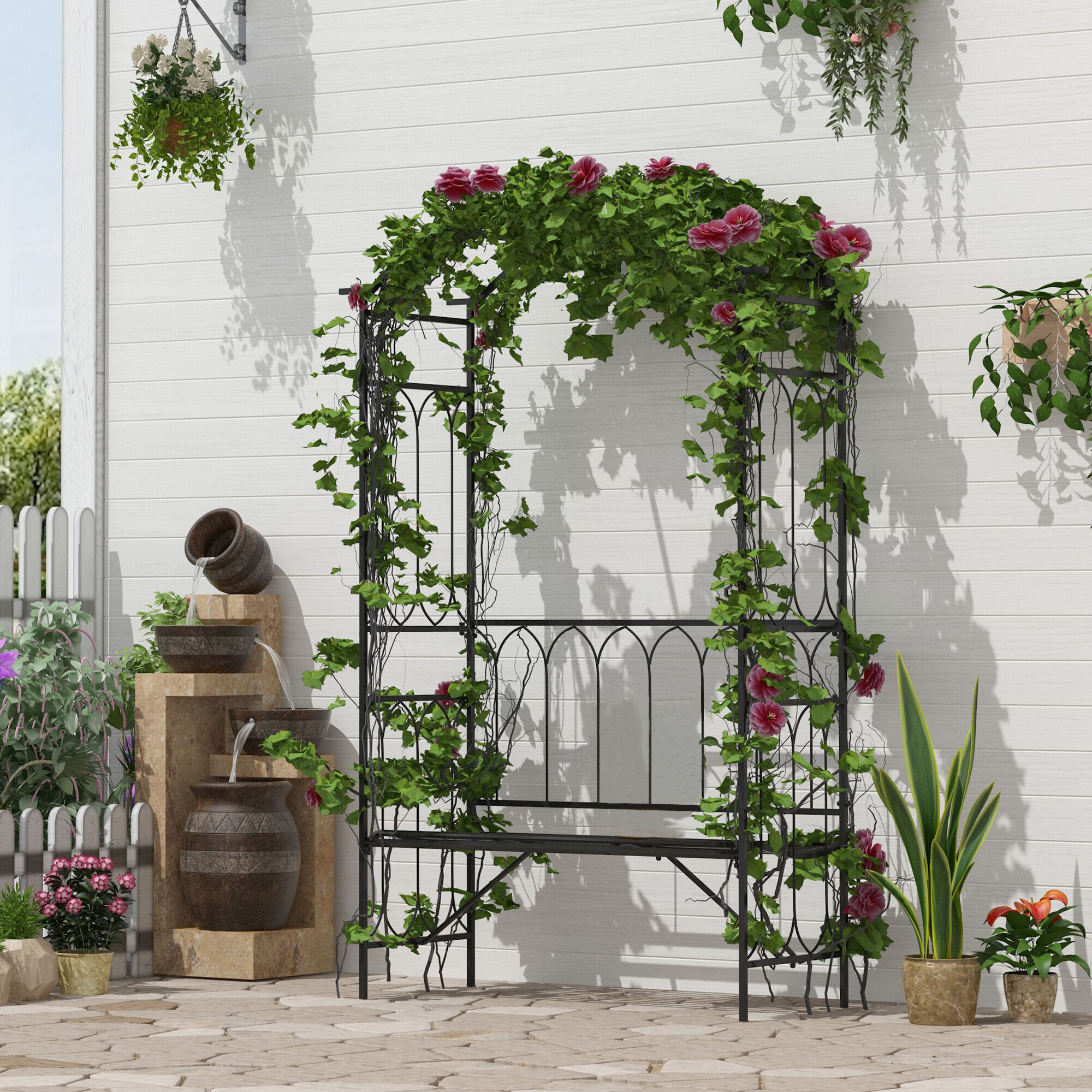 45” Steel Metal Outdoor Garden - Outdoor Furniture Diy avis et prix