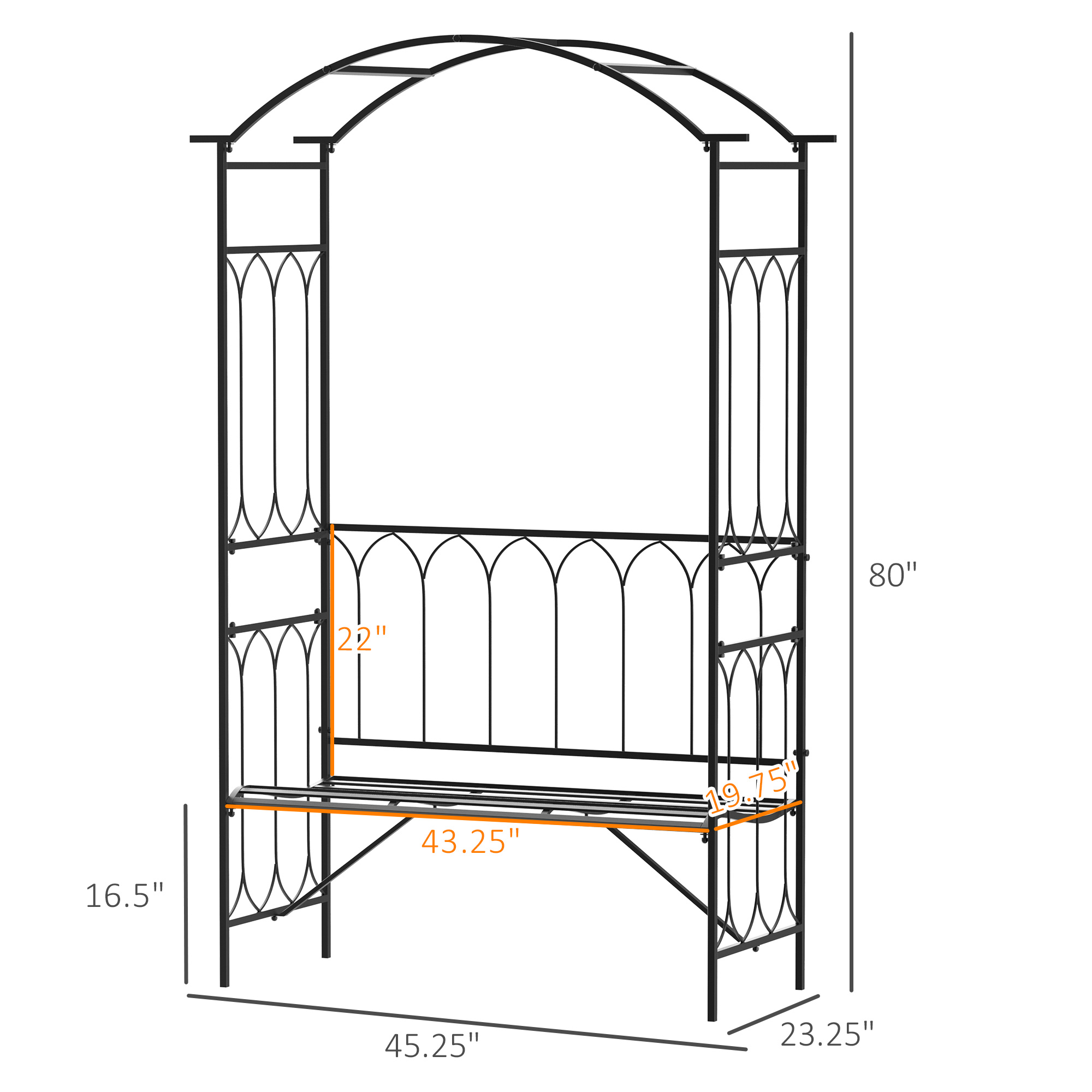 45” Steel Metal Outdoor Garden - Outdoor Furniture Diy avis et prix