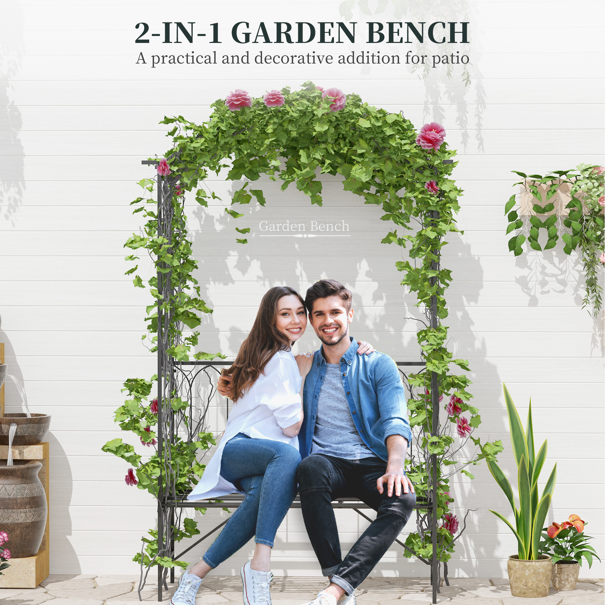 45” Steel Metal Outdoor Garden - Outdoor Furniture Diy avis et prix