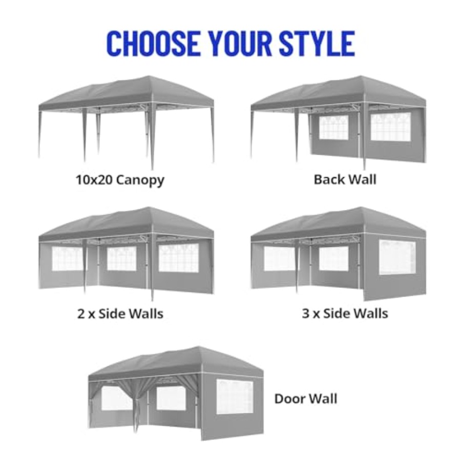 10x20 Pop Up Canopy with 6 Sid - Gazebo Pop Up avis et prix
