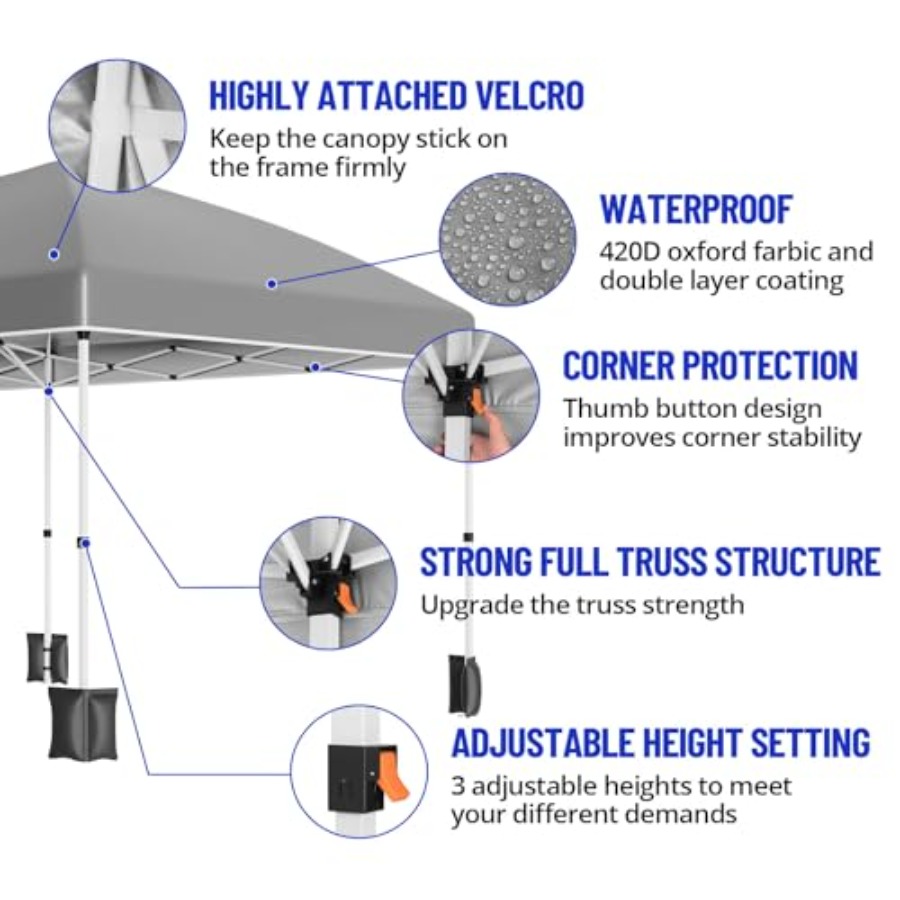 10x20 Pop Up Canopy with 6 Sid - Gazebo Pop Up avis et prix