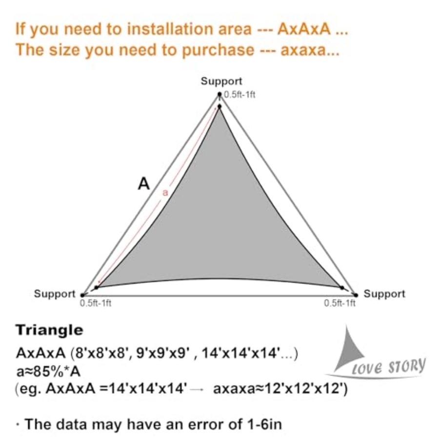 16' x 16' x 16' Triangle Sun S - Sun Sail Shade avis et prix