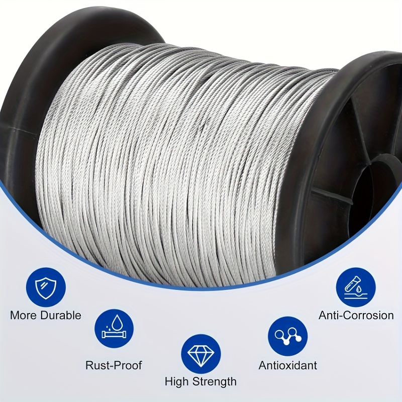 50m/196ft Stainless Steel Wire - Outdoor Furniture Rope avis et prix
