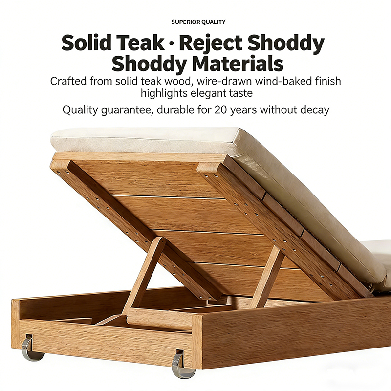 Outdoor Teak Wood Chaise Loung - Outdoor Furniture Quick Dry avis et prix