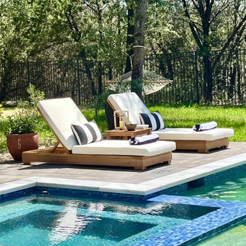 Outdoor Teak Wood Chaise Loung - Outdoor Furniture Quick Dry avis et prix