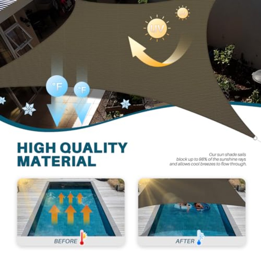 14'x16' Sun Shade Sail Outdoor - Sun Sail Shade avis et prix