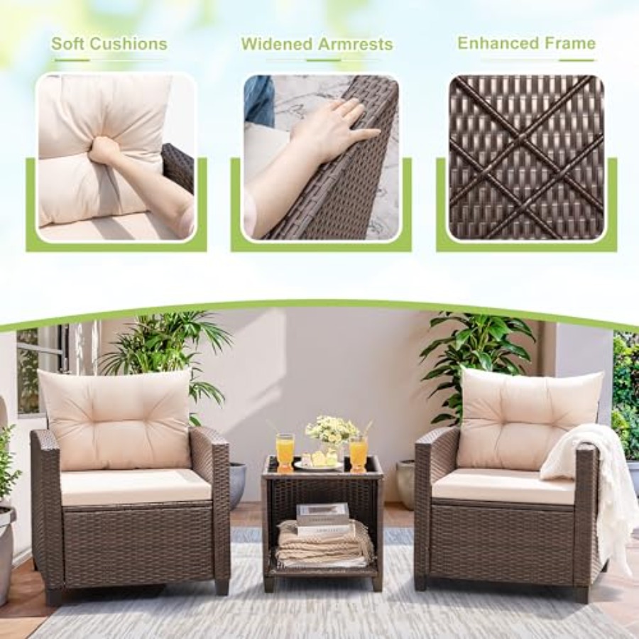 Devoko 3 Pieces Patio Furnitur - Outdoor Furniture In avis et prix