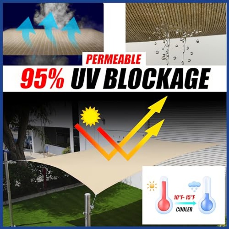 14' x 20' Sun Shade Sail UPF50 - Sun Sail Shade avis et prix