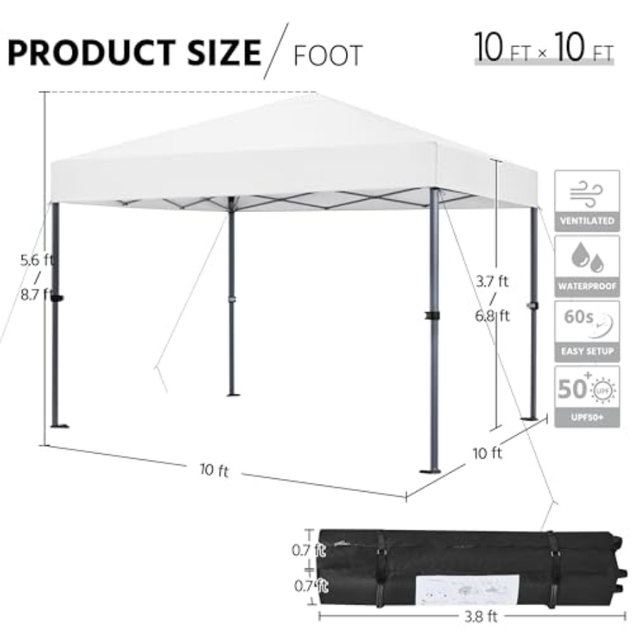 Pop Up Canopy Easy Set-up Tent - Gazebo Pop Up avis et prix