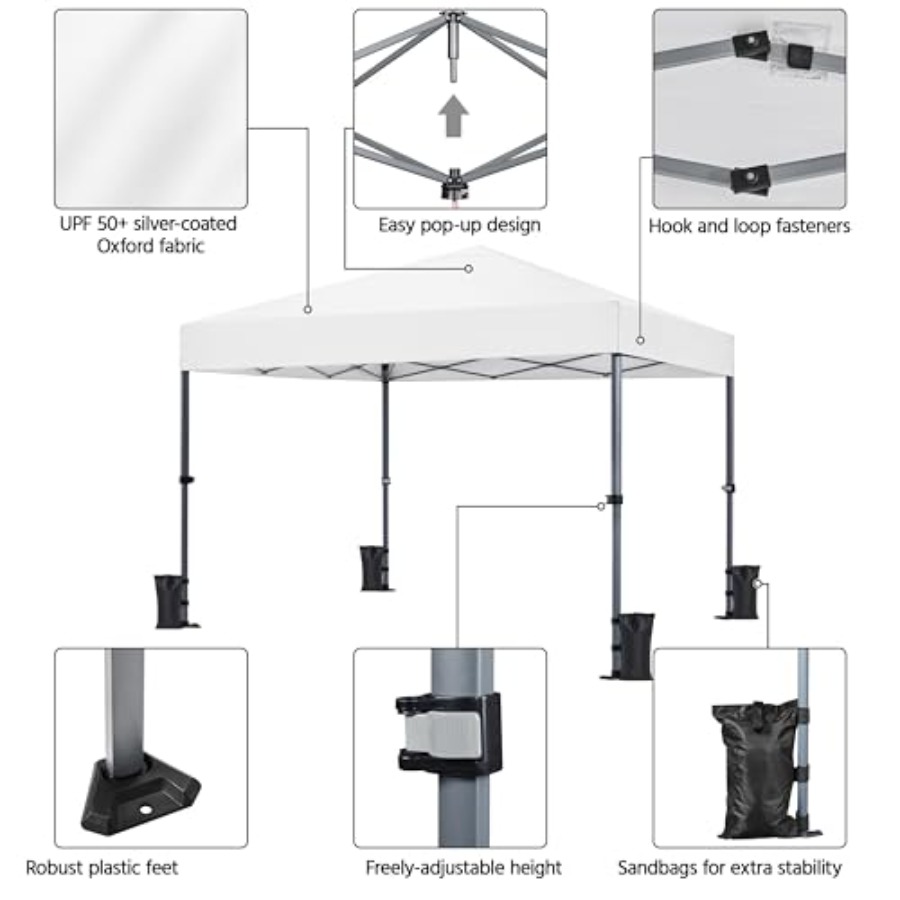 Pop Up Canopy Easy Set-up Tent - Gazebo Pop Up avis et prix