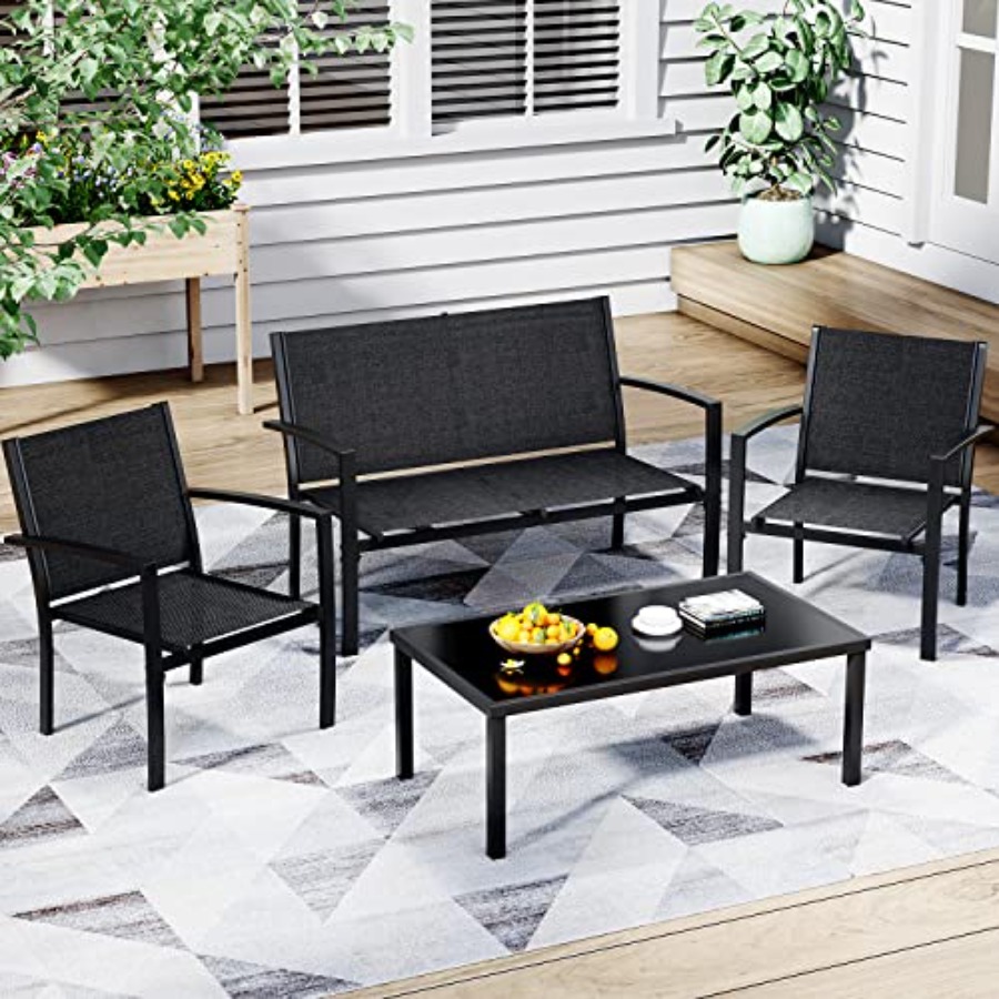 Greesum 4 Pieces Patio Furnitu - Outdoor Furniture In avis et prix