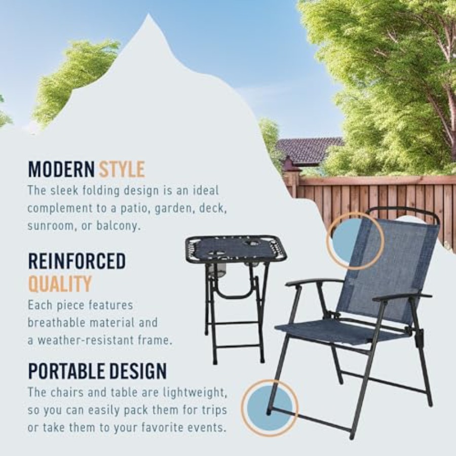 Trapper's Peak 3-Piece Folding - Outdoor Furniture In avis et prix