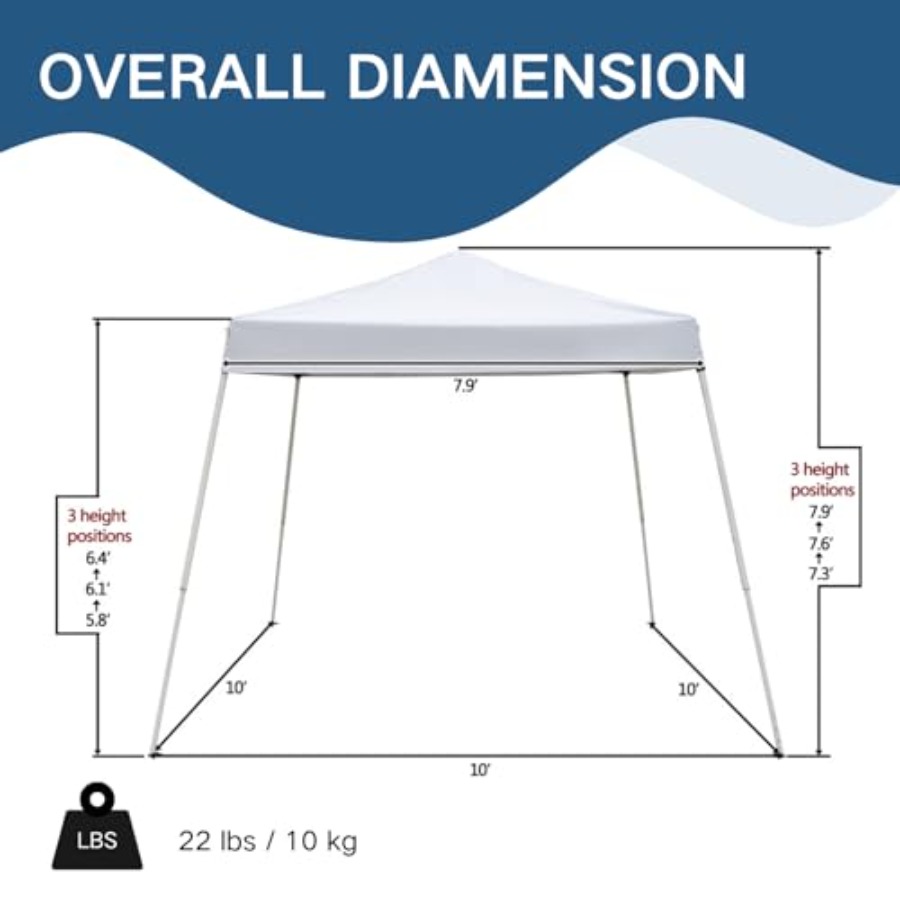 Canopy 10'x10' Pop Up Commerci - Gazebo Pop Up avis et prix
