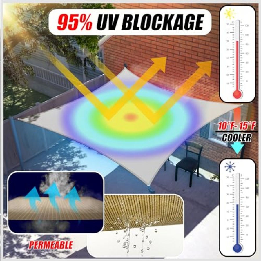 14' x 20' Sun Shade Sail Recta - Sun Sail Shade avis et prix