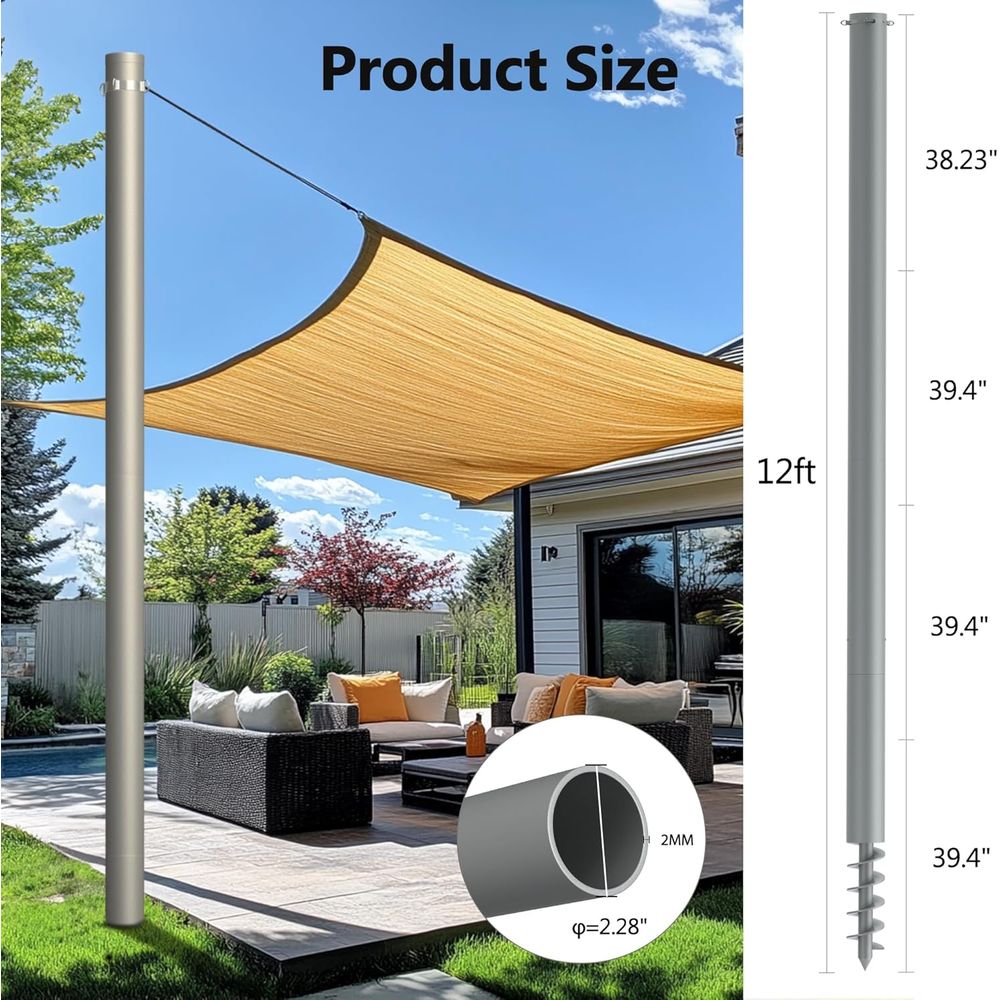 Shade Sail Poles, Heavy Duty S - Sun Sail Shade avis et prix