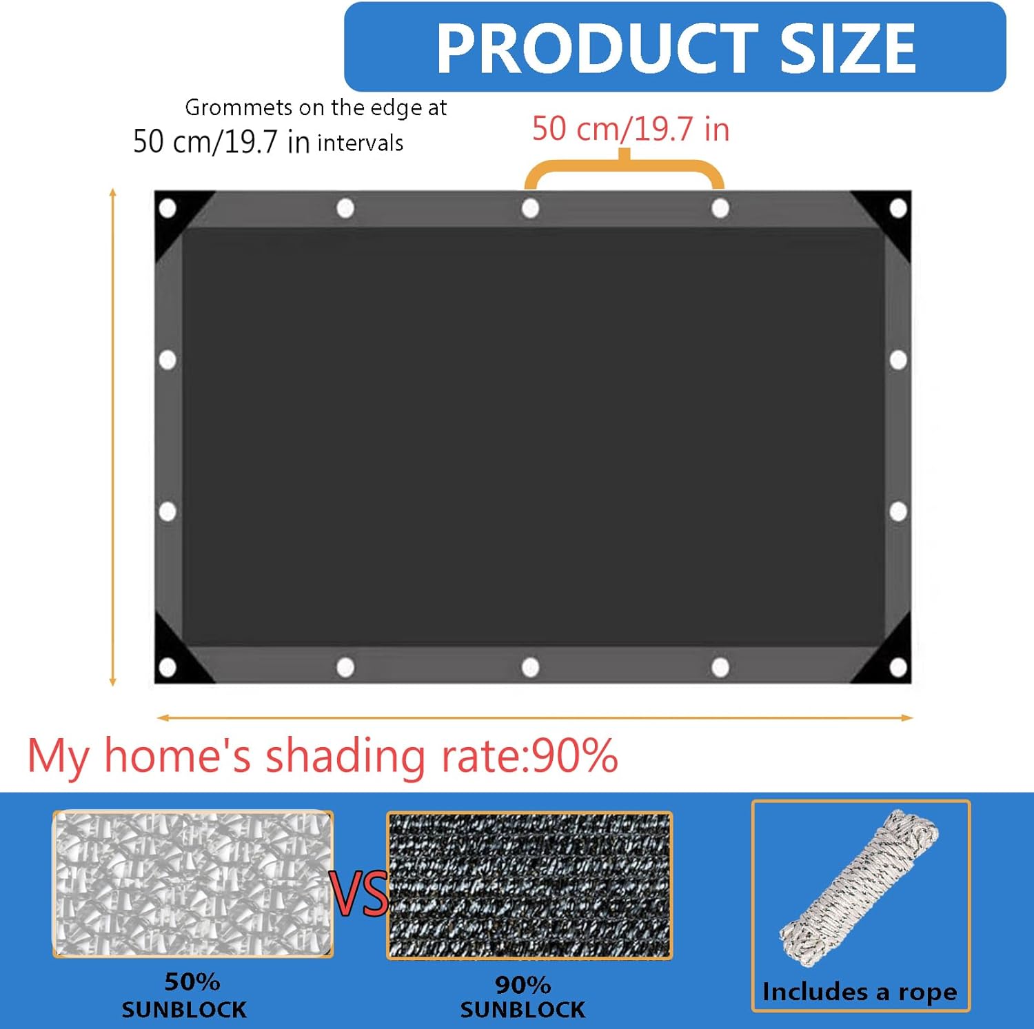 90% Shade Cloth Sun Sail, Dura - Sun Sail Shade avis et prix