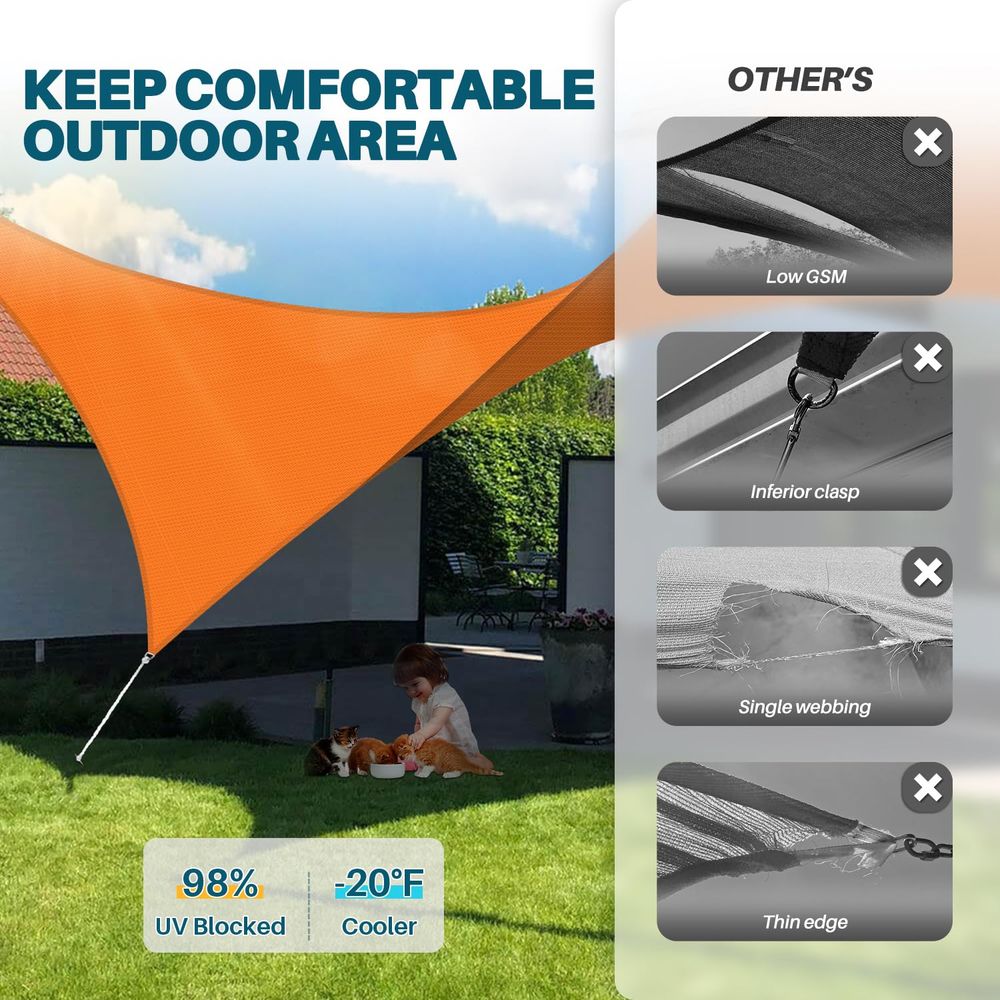24x24 Sun Shade Sail Outdoor C - Sun Sail Shade avis et prix