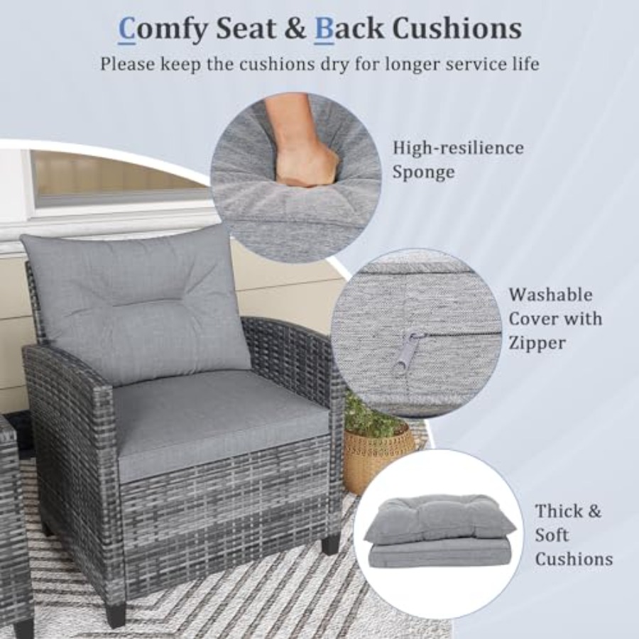 KOTEK 3 Piece Patio Furniture  - Outdoor Furniture In avis et prix
