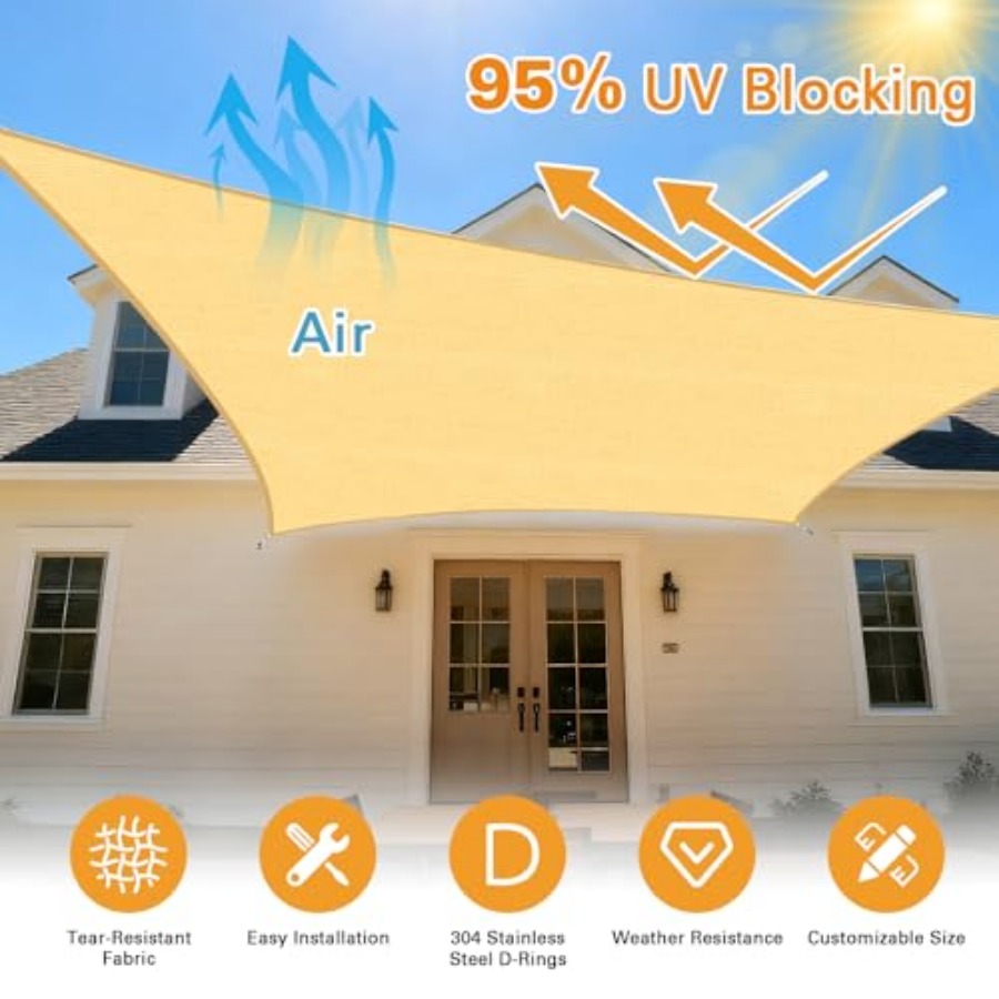 Sun Shade Sail, 12'X20' Sand R - Sun Sail Shade avis et prix