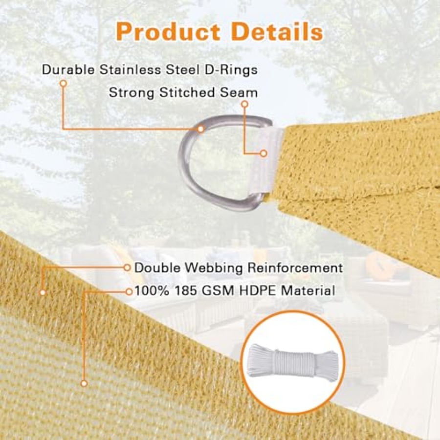 Sun Shade Sail, 12'X20' Sand R - Sun Sail Shade avis et prix