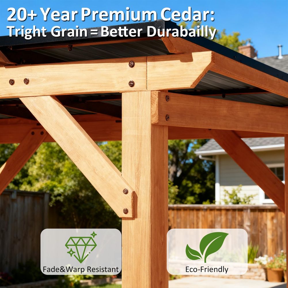 Grill Gazebo 6 x 8 FT,Cedar Wo - Gazebo Pop Up avis et prix
