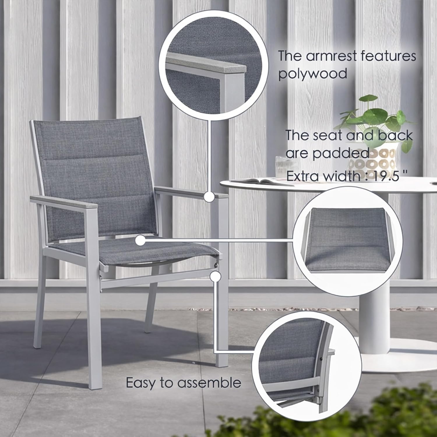 Aluminum Frame Padded Textilen - Outdoor Furniture Quick Dry avis et prix