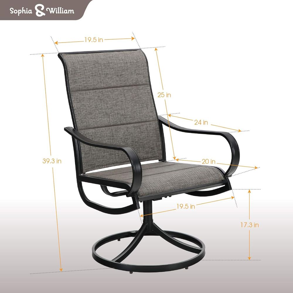 6-Piece Patio Swivel Chairs Se - Outdoor Furniture Quick Dry avis et prix