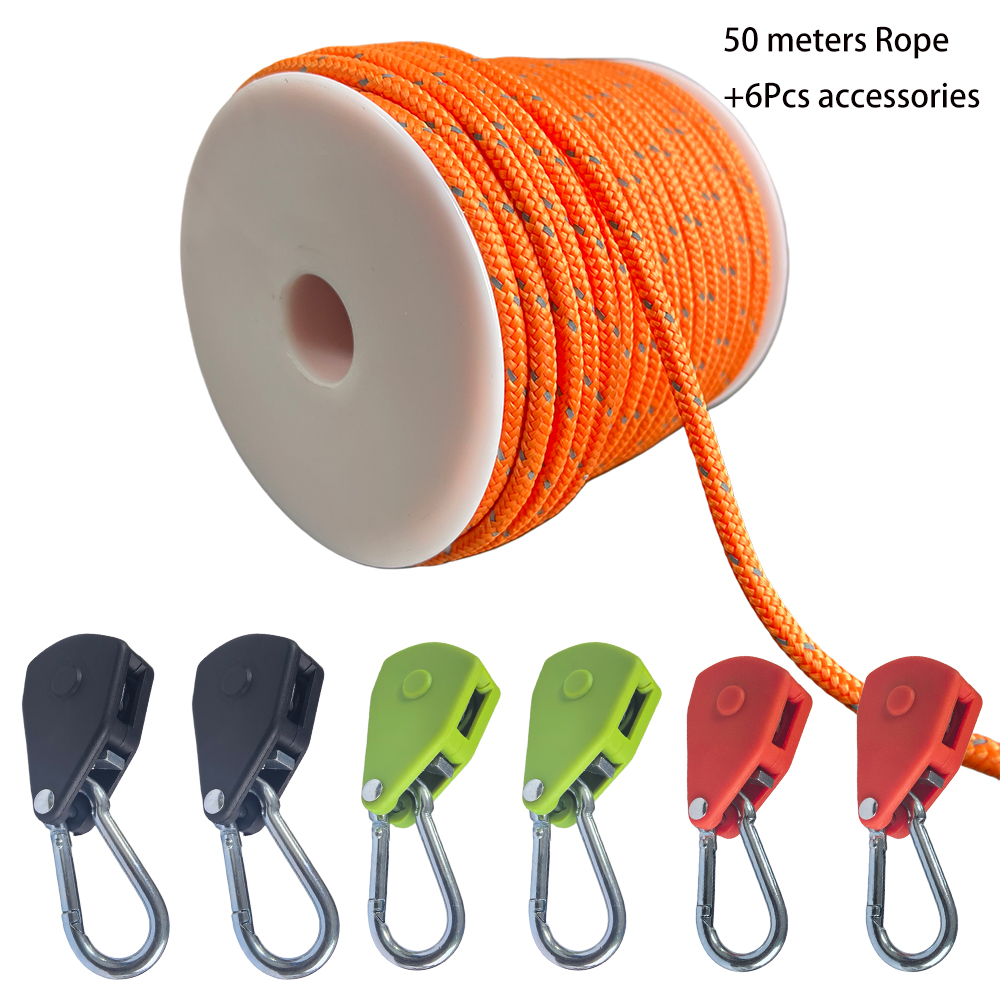 50M Reflective Tent Rope 4mm C - Outdoor Furniture Rope avis et prix