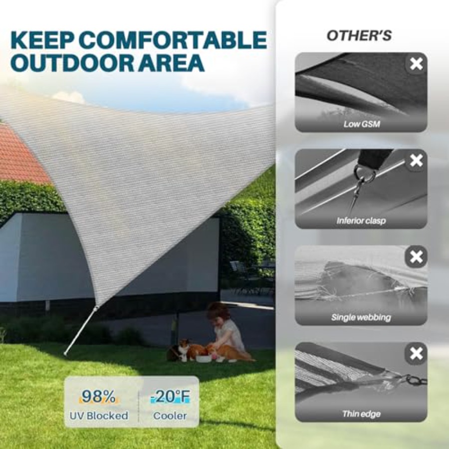 22' x 22' x 22' Sun Shade Sail - Sun Sail Shade avis et prix
